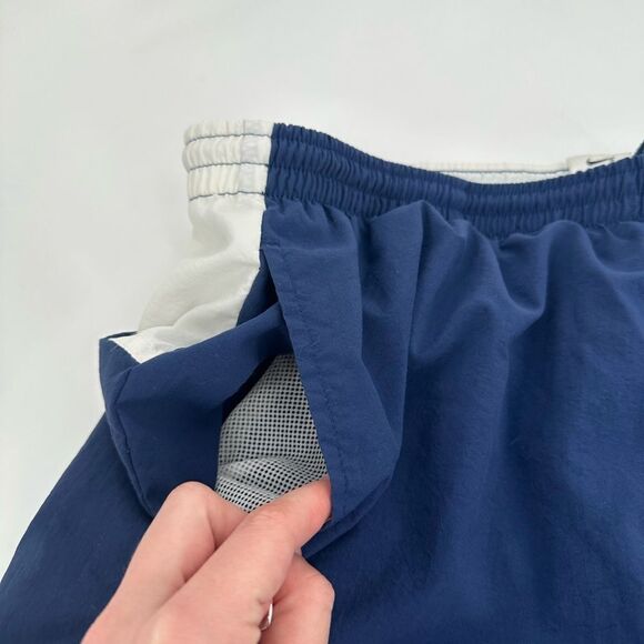 Vintage Nike Men's XL Running Shorts Nylon Blue BIG SWOOSH 90s Y2K White Tag - Picture 5 of 11